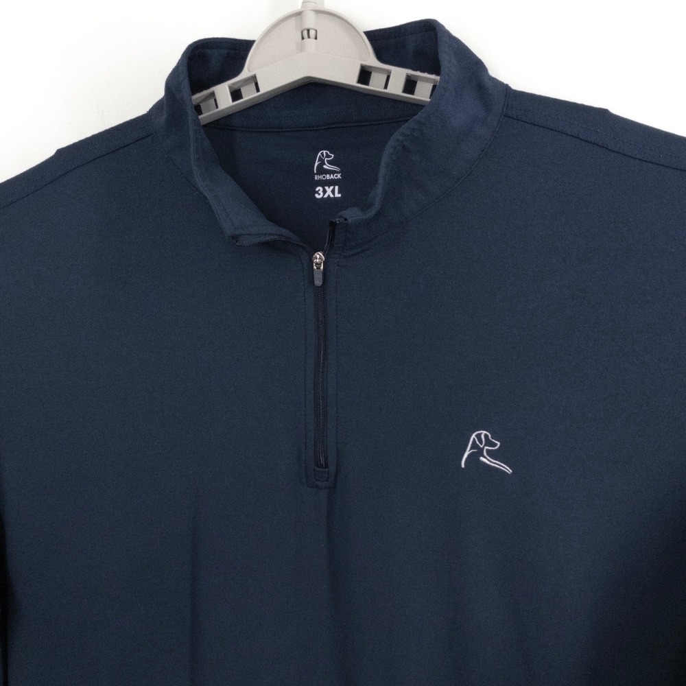 Rhoback Men's 3XL Navy Performance Quarter Zip Pullover Golf Athletic Stretch